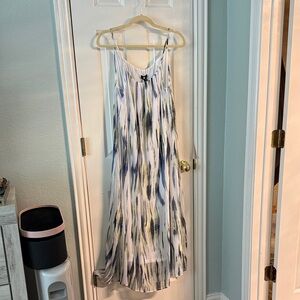 DKNY Blue and White Abstract Dress